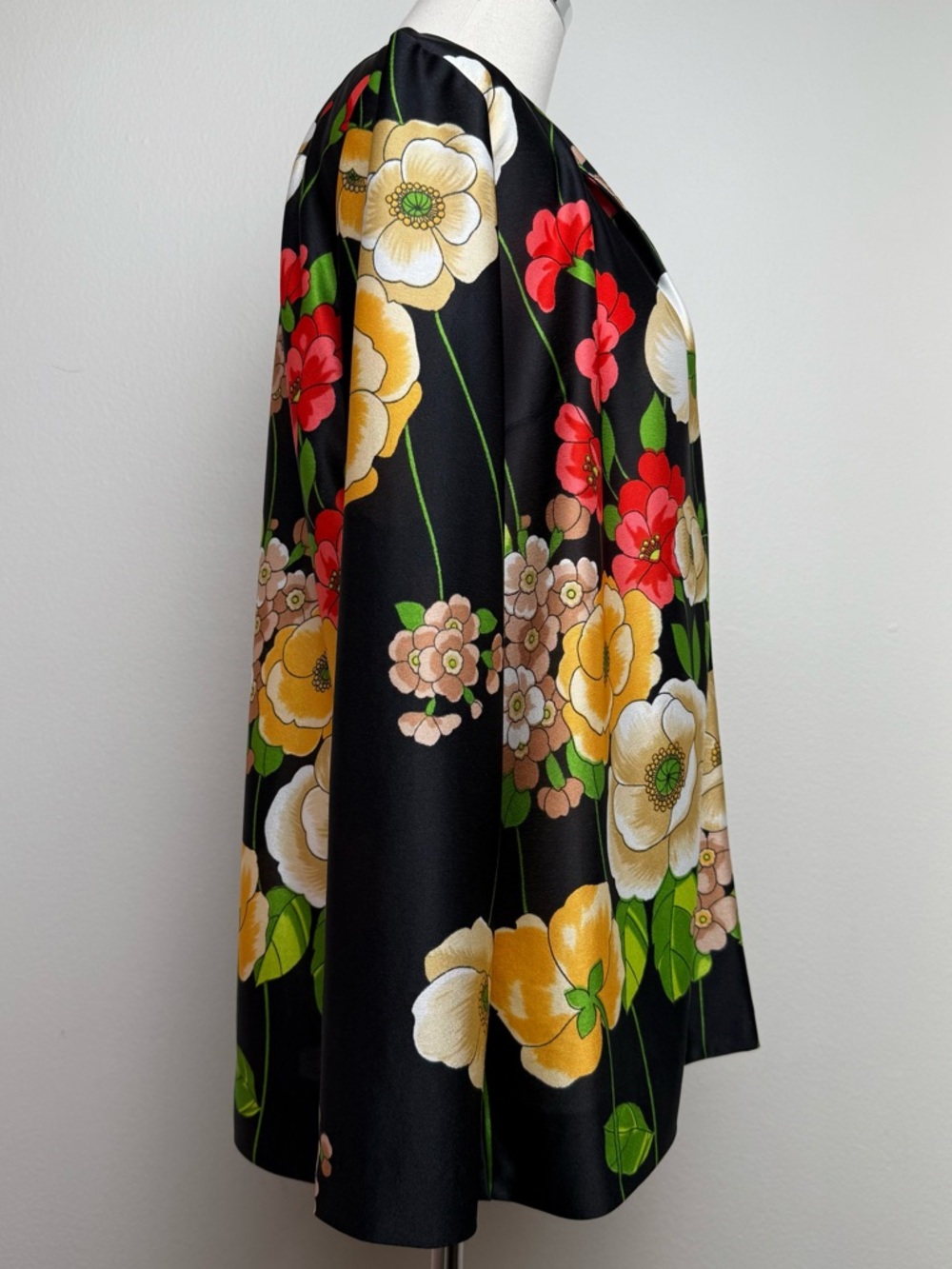 Vintage 70s Anne Fogarty Collectors Items Floral Open Long Sleeve Cardigan Scarf - Picture 4 of 13